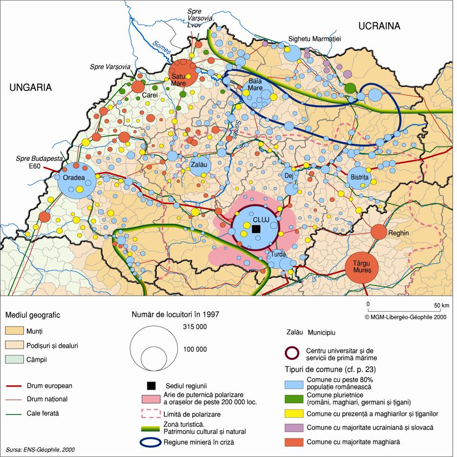 Planul de Dezvoltare Regională 2007-2013, regiunea Nord- Vest Harta regiunii Nord- Vest 9 Această iniţiativă de gândire strategică este fundamentată şi prin viziunea
