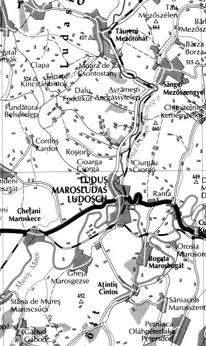 266 1. ábra Marosludas és a tõle északra található tanyavilág (A Székelyföld.