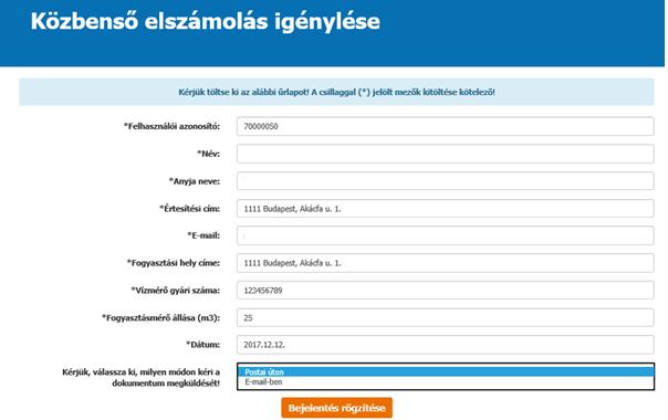 elküldeni bejelentését. Annak sikerességéről a felület visszajelzést ad. 2.3.8.