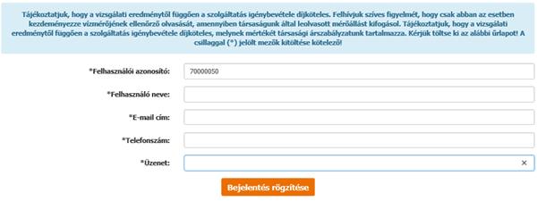 elküldeni bejelentését. Annak sikerességéről a felület visszajelzést ad. 2.3.14.