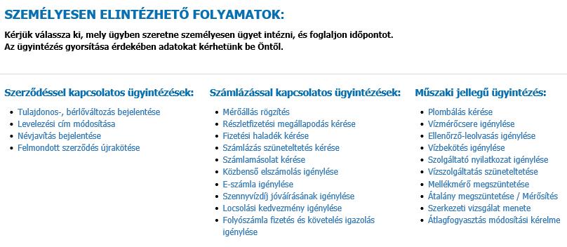 Az ablak alsó részében találja a személyesen elintézhető funkciókat: A fenti funkciók működése hasonló az e-mailben intézhető, a fentiekben részletezett folyamatok működéséhez.