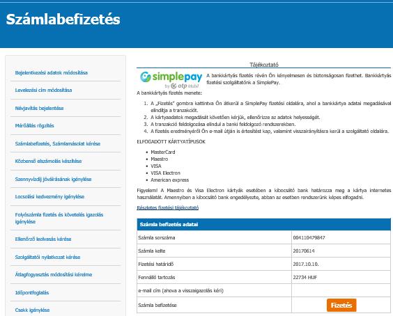 információkat. Alapbeállításként a rendszer az 1 éven belüli számlákat jeleníti meg.