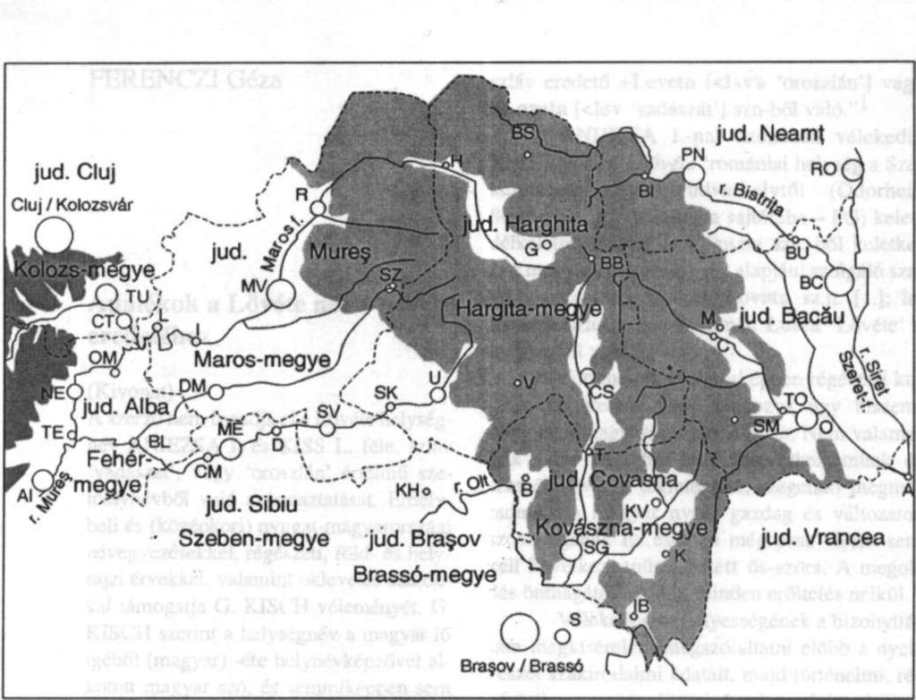 Mureş/Marosvásárhely, NE-Aiud/Nagyenyed, OM-Ocna Mureş/M arosú j vár, PN-Piatra Neamţ, R-Reghin/Szászrégen (Reen), RO-Roman, S-Săcele/Szecsele, S-Sovata/Szováta, SG-Sf.