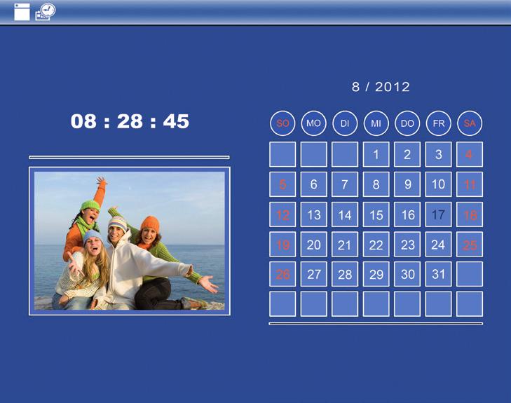2.6. Kalender Wählen Sie im Hauptmenü die Option Kalender, so erhalten Sie auf dem Bildschirm eine Kalenderansicht.