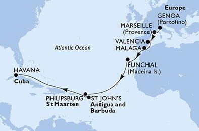 9 -tól 2018.11.07 19 Barcelona-> Buenos Aires 1 199 1 549 1 949 MSC Orchestra - 1. utas 1299 -tól 2019.