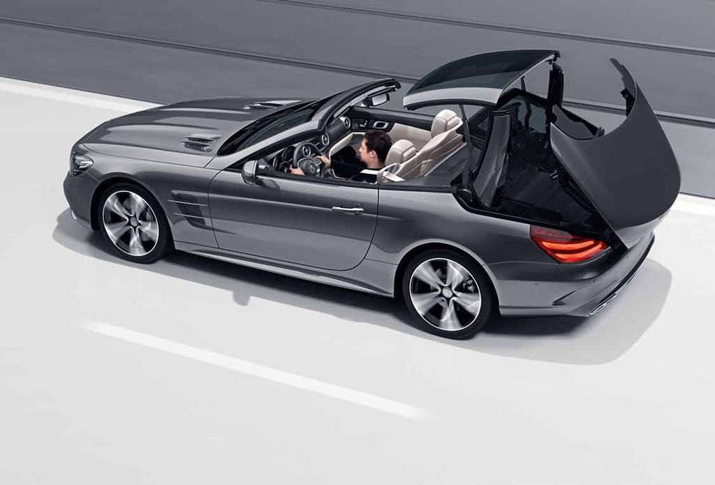 VARIOTETŐ Az SL összekapcsolja egy roadster vezetésének összehasonlíthatatlan élvezetét egy coupé mindennapi használatra való alkalmasságával és magas szintű zajkomfortjával.