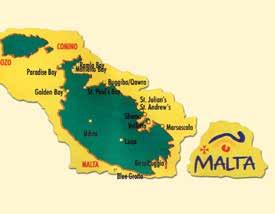 MÁLTA Napfény, kristálytiszta tenger és élő történelem A három szigetből (Málta, Gozo, Comino) álló