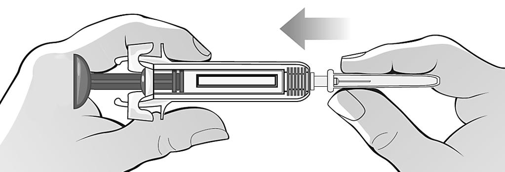 Ataşaţi acul la seringă printr-o împingere fermă în seringă. Pasul 5.