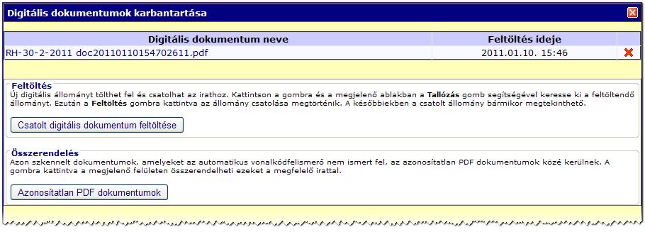 összerendelhetjük az irattal. Nyomtatás Az ikonra kattintva az adott adatlap letölthető PDF formátumban, és kinyomtatható.