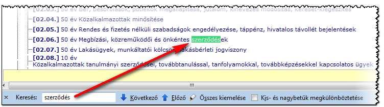Manuálisan: a kiválasztott főcsoport előtt lévő jelre kattintva lenyílik a főcsoporton belüli alcsoport lista.
