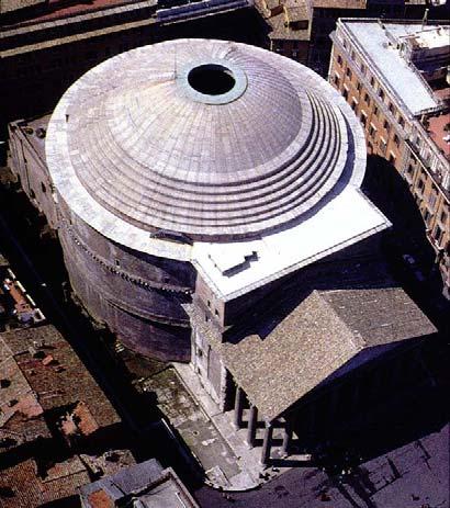 utakhoz, vízvezetékekhez használták). Pantheon i.sz. 120 43,3 m átmérőjű római beton kupola.