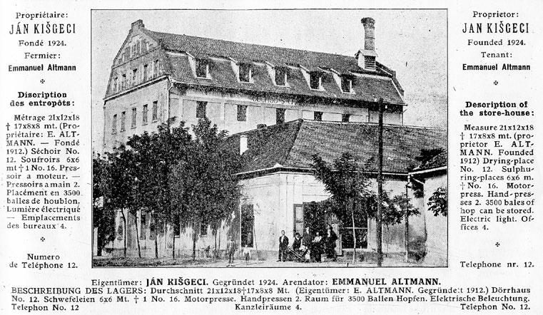 Prikaz hmeljarskog skladišta Rudolfa Taussiga u brošuri o vojvođanskom