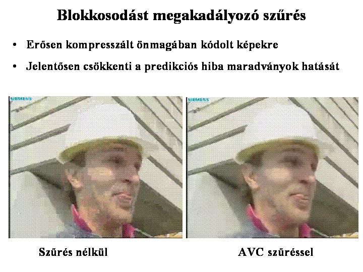 Implementáció Mivel az AVC lényegesen nagyobb bonyolultságú, mint a megelőző kódolási módok, ezért nagyobb feldolgozási teljesítményt is igényel a kódolás, és a dekódolás is A következő táblázat