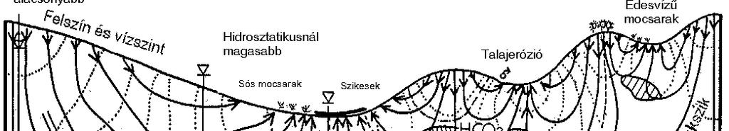 A felszín alatti vízminőségre ható tényezők A felszín alá került víz kémiai fejlődésen megy keresztül.