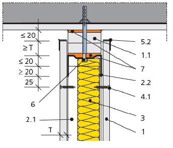 Csomóponti kialakítások Várható födémlehajlás 10mm és 20 mm között A válaszfal mennyezethez történő