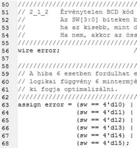 egyébként az érvényes bemeneti kód jelenjen meg A 4 bites bemeneti kód 6 esetben nem felel meg Tehát 6