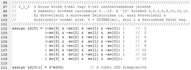 v Verilog Test Fixture már készen van, a 4 bites bemenethez 16 kombinációt generál Generáljuk a