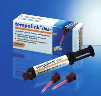 Ideiglenes ragasztócementek tempolink single (DETAX) Ideiglenes, polikarboxilát bázisú ragasztócement. Önkötő, eugenolmentes, hidrofil. Tökéletes, hézag nélküli zárás, maximális kötés.