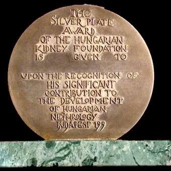 Silver Plakett of Hungarian Kidney Foundation