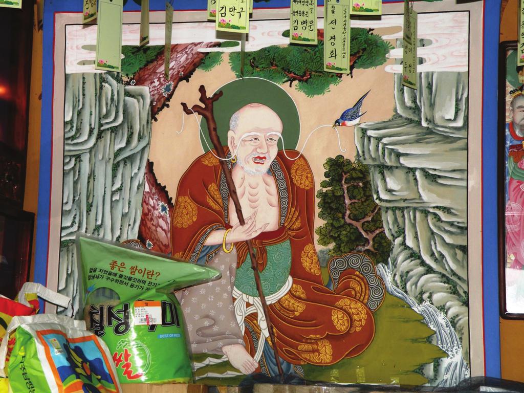 A MAGÁNYOS SZENT ÉS A HEGYI SZELLEM KOREA BUDDHISTA KOLOSTORAIBAN 1. kép Dokseong-kép Inwangsan Samseonggak, Prof.