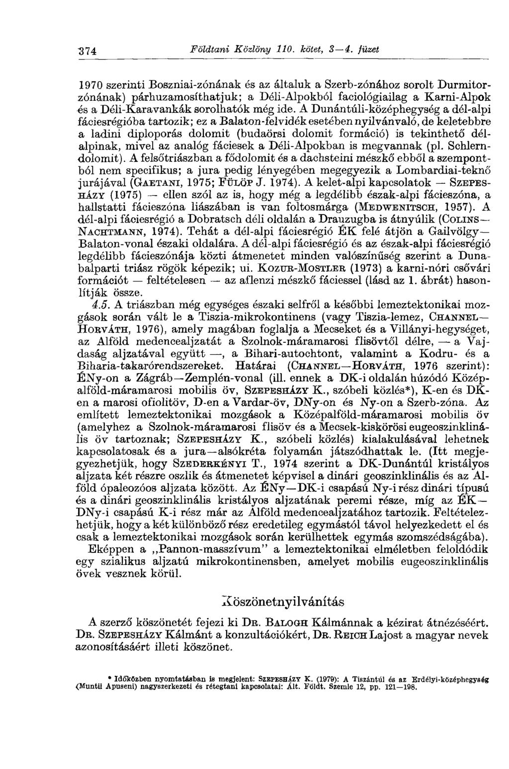 374 Földtani Közlöny 110. kötet, S 4.