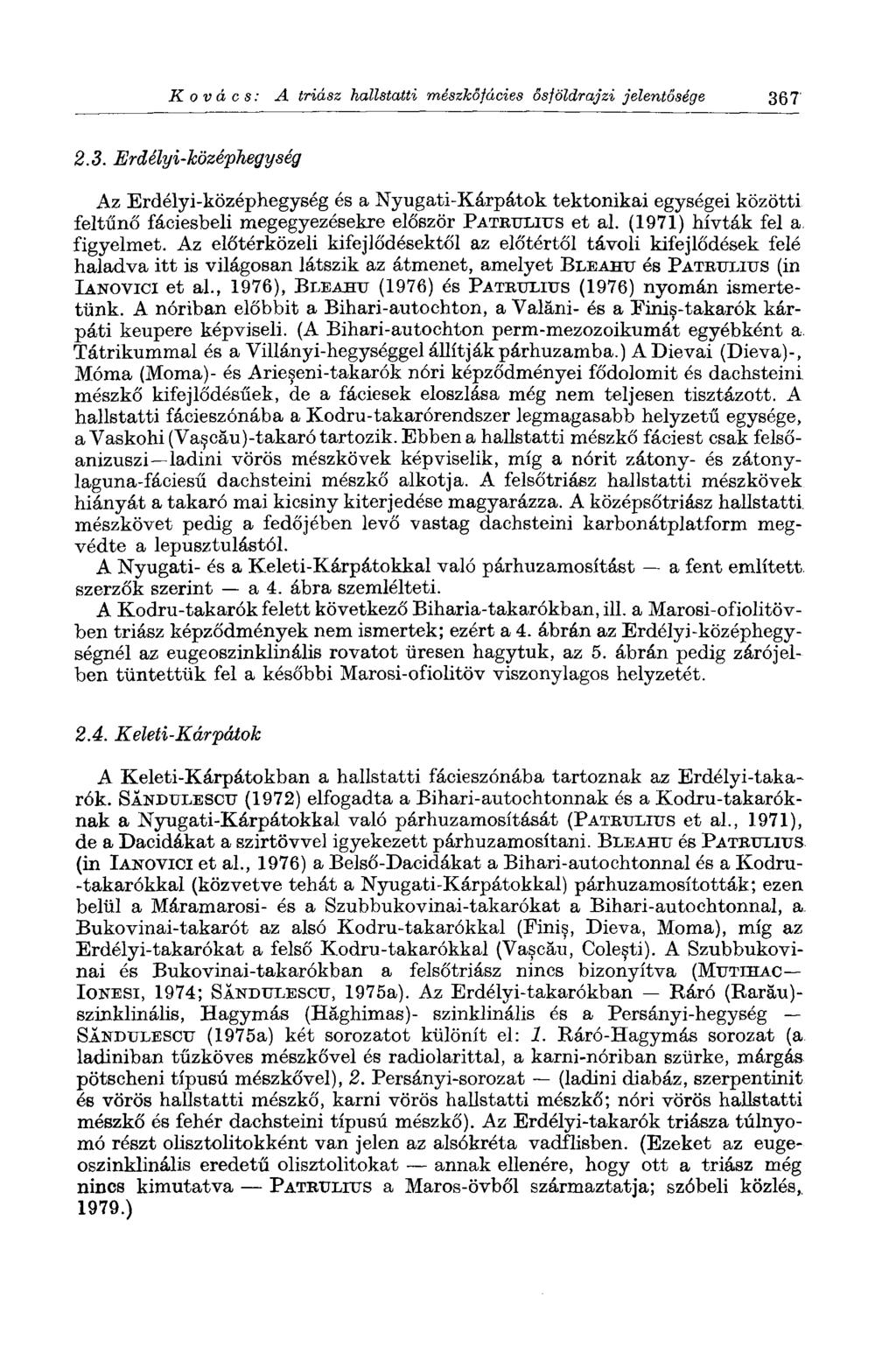 Kovács: A triász hallstatti mészköfácies ősföldrajzi jelentősége 36