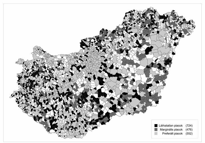 3.a ábra Települési ingatlanpiaci típusok a válság előtt, 2008 Figure 3a Local real estate market types before the crisis, 2008 3.