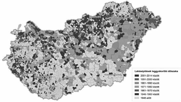 épült a legtöbb lakás (Lechner Tudásközpont, 2017). Így a lakásállomány többsége legalább 60-80 éves, ami számos vonásában már nem felel meg a mai modern otthonokkal szembeni elvárásoknak (5. ábra).