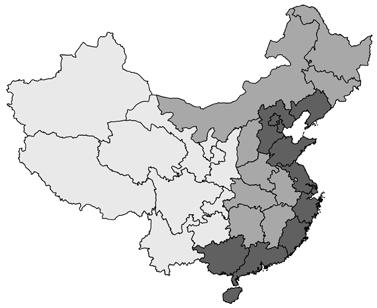 a) b) c) d) 3. ábra A szárazföldi Kína, Hongkong és Makaó térképe a tartományok területével (a.), GDP-jével (b.), állóeszköz-beruházásaival (c.) és külkereskedelmi forgalmával (d.