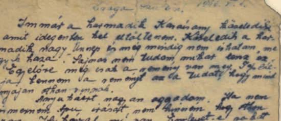 Jen (Kerekes Sándor feleségének Kolozsvárra, 1948. január 12. Magnyitogorszk, 7605-ös láger) A fogoly mindig kötelez kötelezœen kötelezœ jó egészségi állapota Kedves jó szüleim!