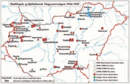 a győri tábor. A gyűjtőtáborok átlagos létszáma 8 15 ezer fő között mozgott. A legnagyobb magyarországi fogolykoncentráció Cegléden jött létre.