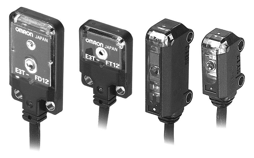 OMRON SENZORI FOTOELECTRICI E3T E3T Senzori fotoelectrici miniaturã, subþiri, cu amplificator inclus Distanþa de detecþie de pânã la 1 m Raza de luminã cu diametrul de numai 1.