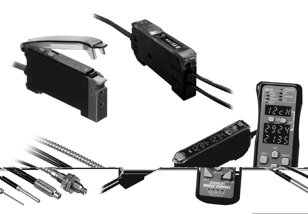 OMRON SENZORI FOTOELECTRICI E3X E3X Familie de senzori fotoelectrici, la care se conecteazã fibrã opticã (detalii pe paginile