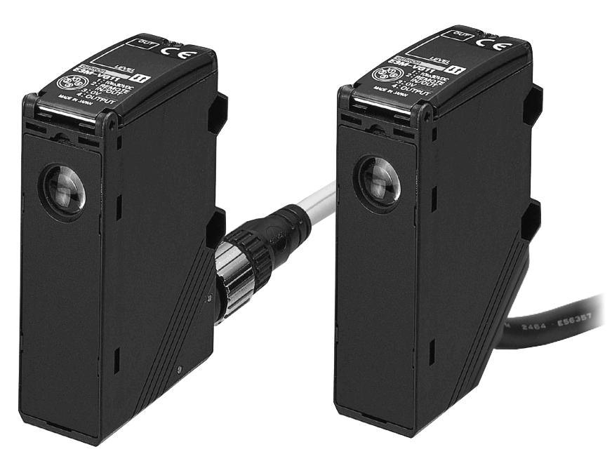 OMRON SENZORI SPECIALI E3M-VG E3M-VG Senzori pentru detecþia marcajelor colorate Detecteazã în mod sigur obiectele colorate, eliminând reflexiile Poate fi reglat uºor cu ajutorul valorii prag ºi al
