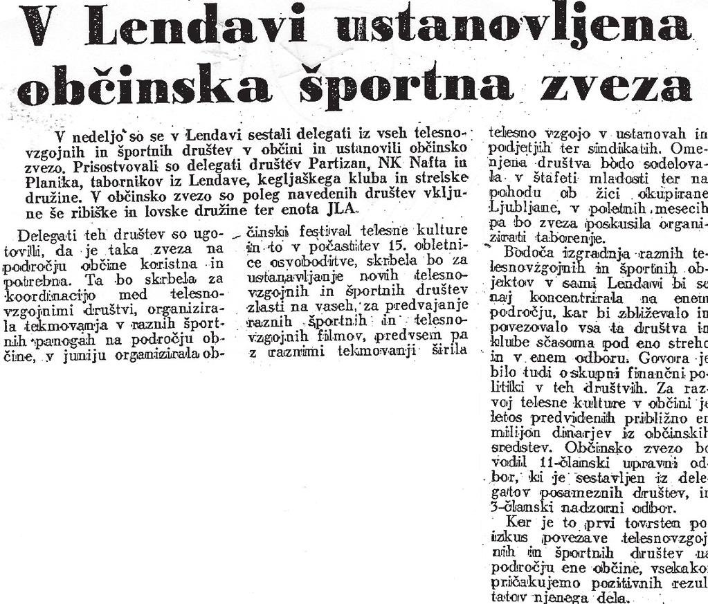 Iz časopisa 17. marca 1960 4.1 I. FESTIVAL TELESNE KULTURE V MURSKI SOBOTI Leta 1960 so v času Tedna mladosti, v Murski Soboti, organizirali I. FE- STIVAL TELESNE KULTURE POMURJA.
