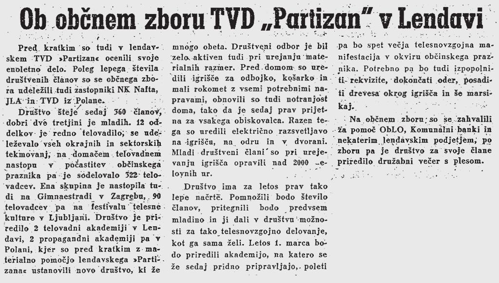 O občnem zboru leta 1958