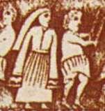 világháború előtti ábrázolások szerint ezen térden alul érő ujjak végén cikk-cakkos díszítés volt valamikor. 2950 Molnár Antal rajza. 1775. Passuth Ödön rajza. 1902.