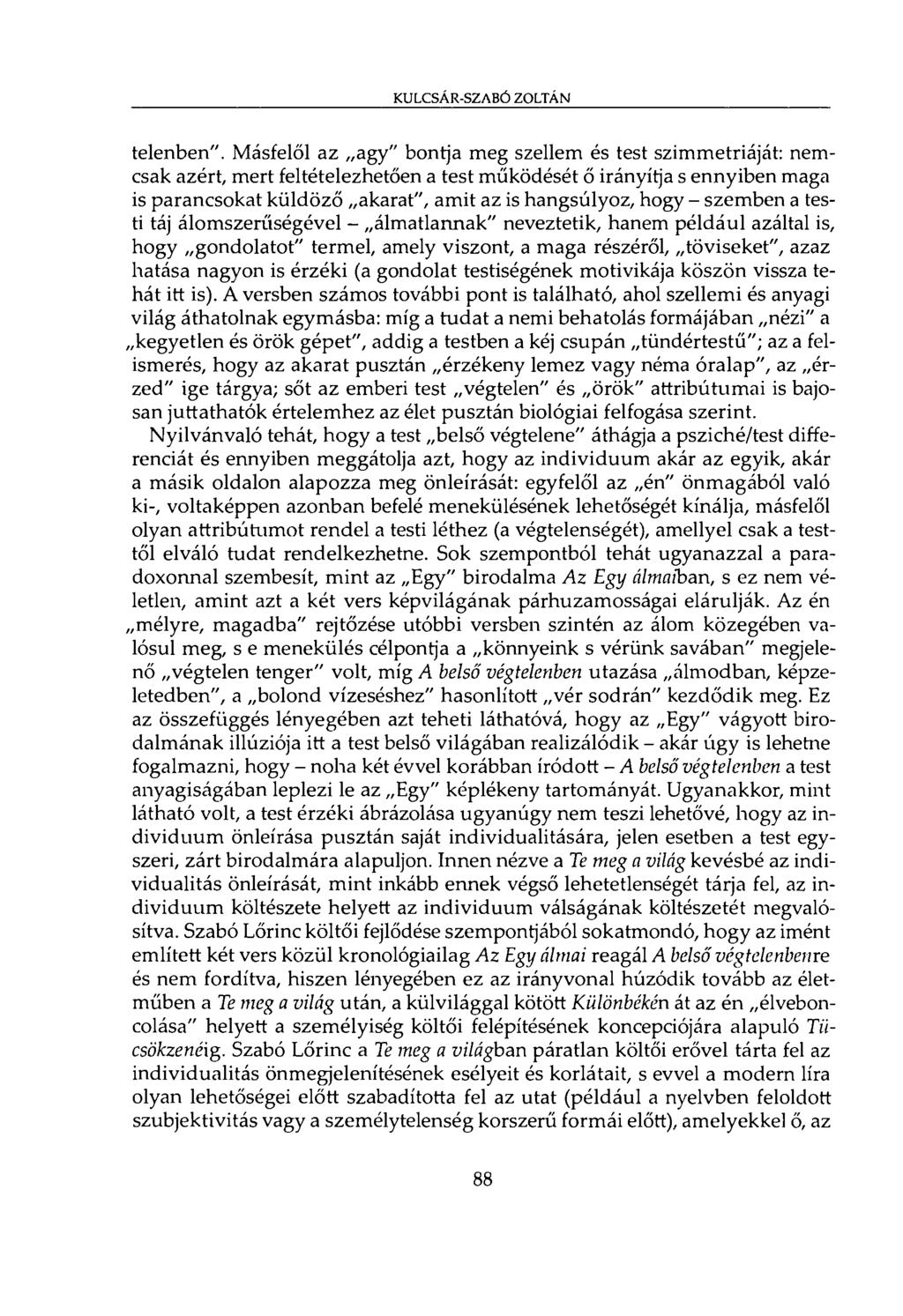 KULCSÁR-SZABÓ ZOLTÁN telenben".