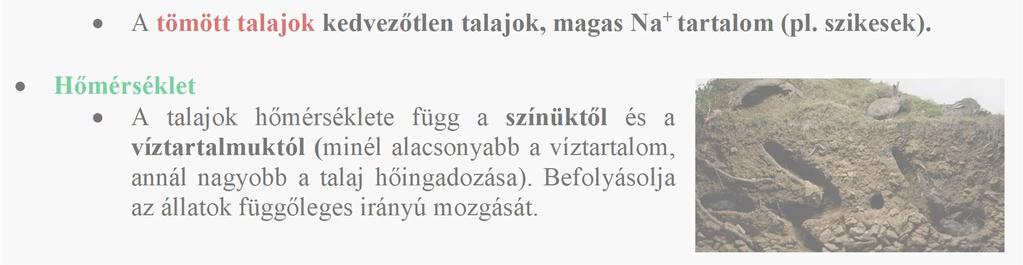 talajok (a 0,02-0,002 mm-es), agyagos talajok (a 0,002 mm-nél kisebb).