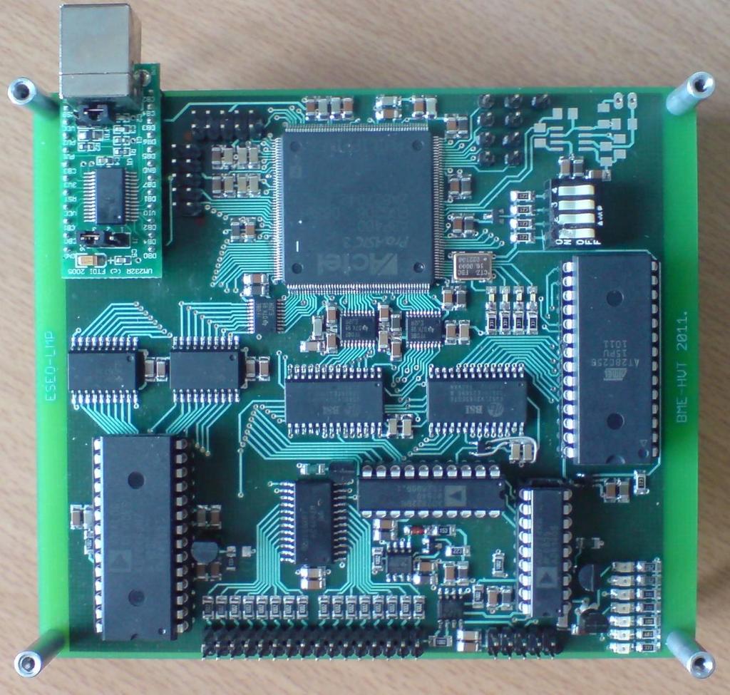 Az ESEO LMP kísérletének adatgyűjtője ACTEL FPGA 8051s IP core UART IP core CAN controller