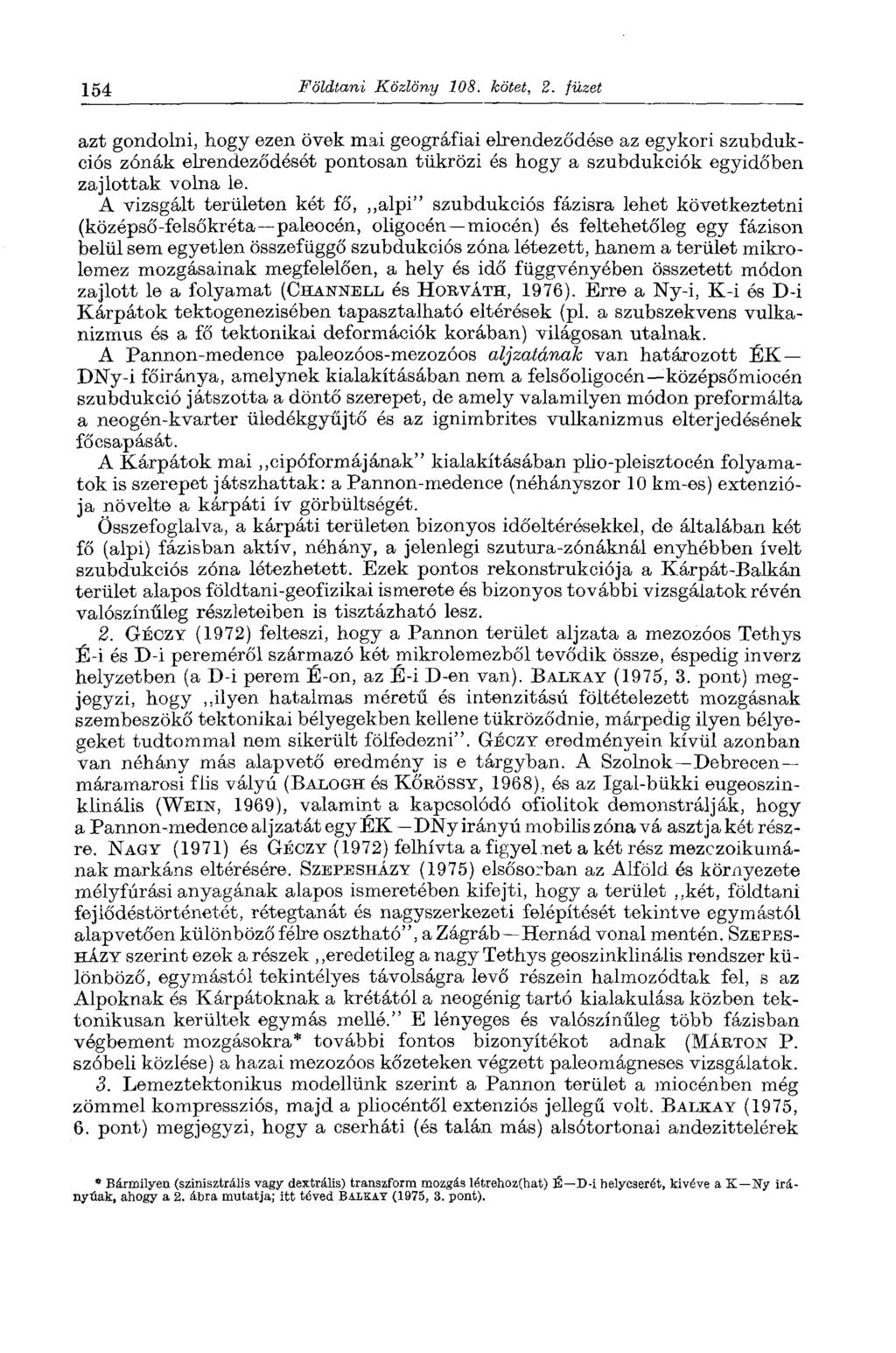 154 Földtani Közlöny 108. kötet, 2.
