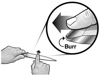 The sharpening and honing disks are spring-loaded on their drive shaft to provide an optimum sharpening pressure that ensures rapid yet uniform sharpening along the length of the edge and minimizes