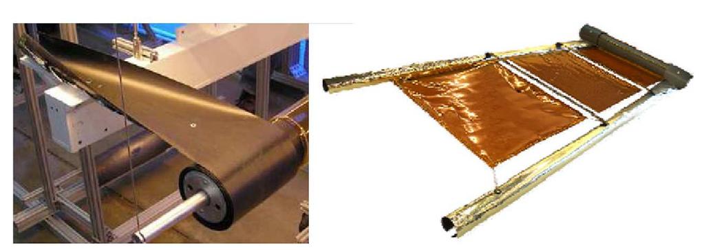alkalmazásával). Űrben kinyíló, napelemet tartó rudat fejleszt szintén EMC anyagból a Composite Technology Development (17. ábra) [26,78]. 17.