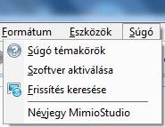 MimioStudio Jegyzetfüzet Súgó menü MimioStudio Jegyzetfüzet dokumentációja ( súgó ) MimioStudio