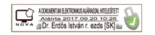9 a) A dokumentum személyes elektronikus aláírással hitelesített szöveget; b) az aláírás dátumát (év, hó, nap, óra, perc pontossággal); c) az elektronikus aláírást létrehozó személy vezeték és