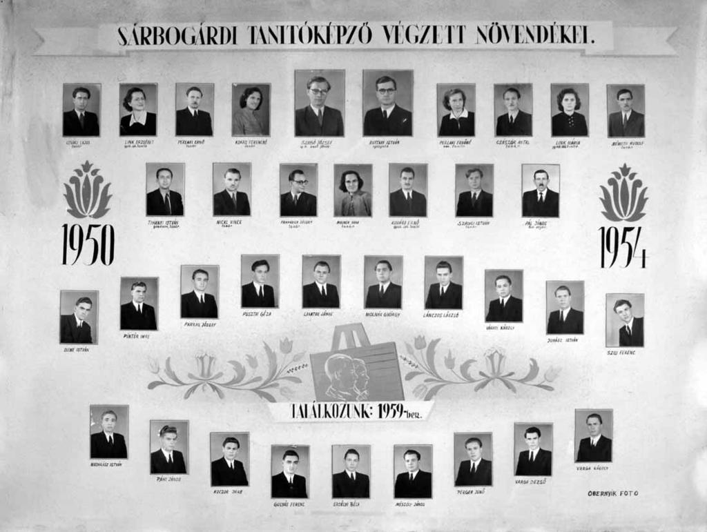 7 1953/54. tanév, tanítóképzõ Diákok soronként: 1.