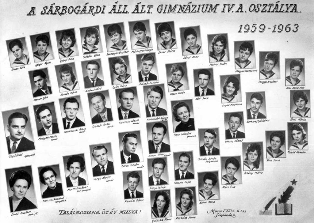 1959-1963 Tablók könyve 1962/63. tanév, IV. A Diákok soronként: 1.