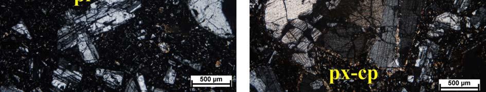 : photomicrograph (+N): plagioclase (pl) phenocryst with polysinthetic and penetration twinning (Domoszló, type 2). / Fig. 12/d.