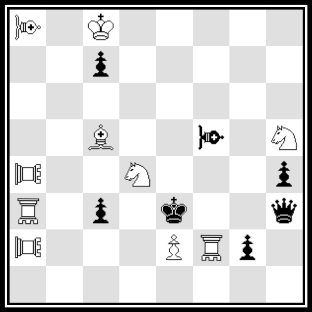 ... cf6#?). B18 - Unto Heinonen: I. 1. Sd7+ sqeb4 2. Sb3+ sqe7#; II. 1. Sf6+ sqbb4 2. Shb3+ sqe7#; III. 1. Se6+ sqhb4 2. Sdb3+ sqe7#.