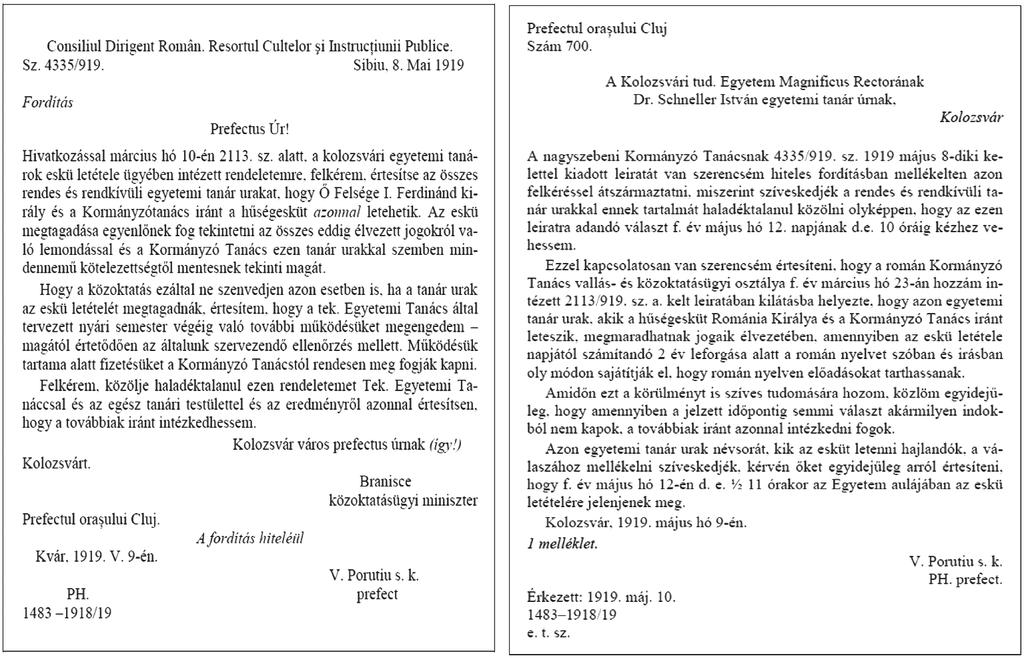 Függelék A kolozsvári tanárok 1919.